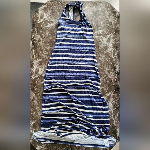 Reitmans XS Blues & White Striped Sleeveless Maxi Dress - Picture 2 of 3